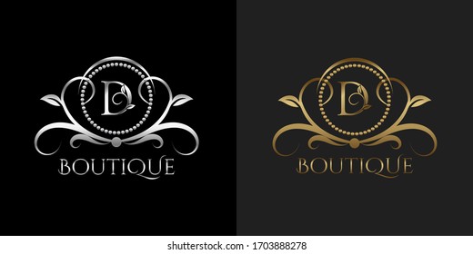 Luxury Logo Letter D Template Vector Circle for Restaurant, Royalty, Boutique, Cafe, Hotel, Heraldic, Jewelry, Fashion and other brand indentity vector illustration 