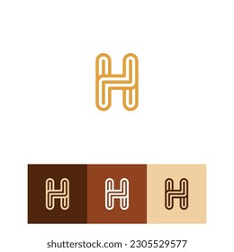 Luxury Logo Letter H of monogram symbol line art illustrator minimal typography icon vector clipart
