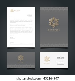 Luxury Logo, Letter Head, Book Cover, Business Card Set For Restaurant, Hotel, Cafe Or Other Businesses