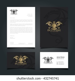 Luxury Logo, Letter head, Book cover, Business card set for restaurant, hotel, cafe or other businesses