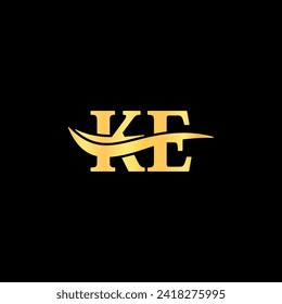 Luxury Logo Letter K.E logos template, serif typography vector of initial branding company name identity design