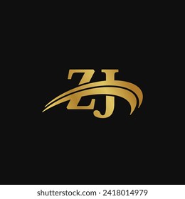 Luxury Logo Letter Z.J logos template, serif typography vector of initial branding company name identity design