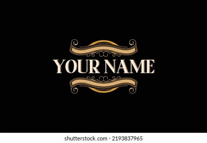 Luxury logo monogram crest template design