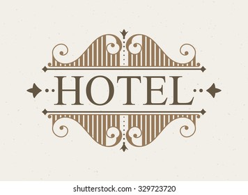 Luxury logo and monogram line art template. Elegant calligraphic ornament pattern. Retro style vector illustration for your restaurant, boutique, hotel, heraldic, jewelry, fashion, business signs.