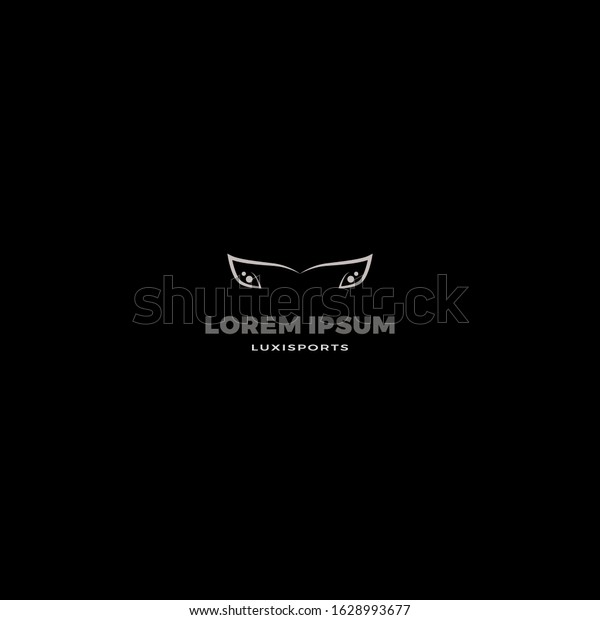 luxury logo motorsport letter M\
shaped front bumper car with two lights with a black\
background