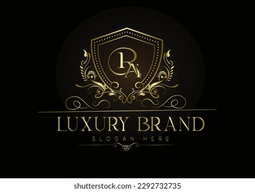 Luxury logo. Original vector illustration . Floral design. RA letter logo or AR letter logo.