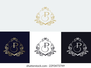 Luxus-Logo. Original Vektorgrafik . Blumendesign und Logo für Briefpapier.