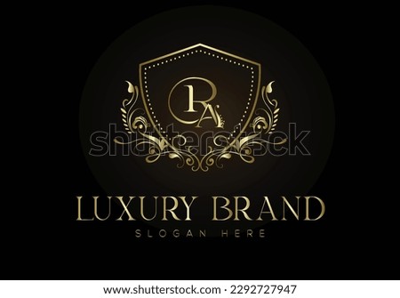 Luxury logo. Original vector illustration . Floral design. RA letter logo or AR letter logo.