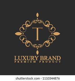 Luxury Logo with ornament and Flourish design for VIP brand, Fashion, Hotel, Real Estate and Premium brand identity.