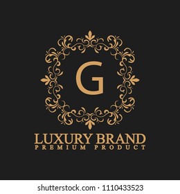 Luxury Logo with ornament and Flourish design for VIP brand, Fashion, Hotel, Real Estate and Premium brand identity.