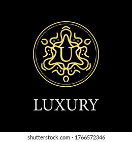 Luxury logo. Premium elegant initial letter design template for restaurant, hotel, boutique, cafe, Hotel, Heraldic, Jewelry, Fashion and other business
