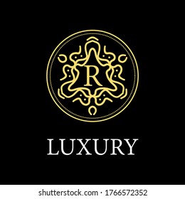 Luxury logo. Premium elegant initial letter design template for restaurant, hotel, boutique, cafe, Hotel, Heraldic, Jewelry, Fashion and other business
