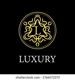 Luxury logo. Premium elegant initial letter design template for restaurant, hotel, boutique, cafe, Hotel, Heraldic, Jewelry, Fashion and other business