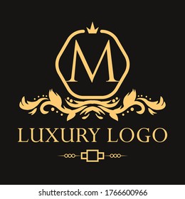 Luxury logo. Premium elegant initial letter design template for restaurant, hotel, boutique, cafe, Hotel, Heraldic, Jewelry, Fashion and other business