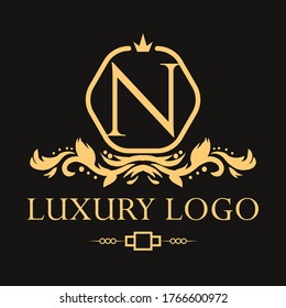 Luxury logo. Premium elegant initial letter design template for restaurant, hotel, boutique, cafe, Hotel, Heraldic, Jewelry, Fashion and other business