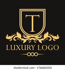 Luxury logo. Premium elegant initial letter design template for restaurant, hotel, boutique, cafe, Hotel, Heraldic, Jewelry, Fashion and other business