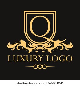 Logo de lujo. Plantilla de diseño de carta inicial de primera calidad para restaurante, hotel, boutique, café, Hotel, Heraldic, Joyería, Moda y otros negocios
