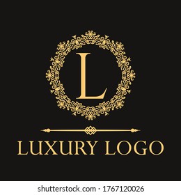 Logo de lujo. Plantilla de diseño de carta inicial de primera calidad para restaurante, hotel, boutique, café, Hotel, Heraldic, Joyería, Moda y otros negocios