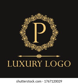 Luxury logo. Premium elegant initial letter design template for restaurant, hotel, boutique, cafe, Hotel, Heraldic, Jewelry, Fashion and other business