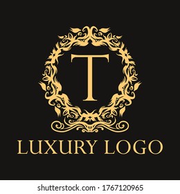 Logo de lujo. Plantilla de diseño de carta inicial de primera calidad para restaurante, hotel, boutique, café, Hotel, Heraldic, Joyería, Moda y otros negocios