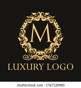 Logo de lujo. Plantilla de diseño de carta inicial de primera calidad para restaurante, hotel, boutique, café, Hotel, Heraldic, Joyería, Moda y otros negocios