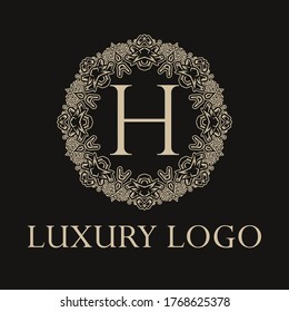 Luxury logo. Premium elegant initial letter design template for restaurant, hotel, boutique, cafe, Hotel, Heraldic, Jewelry, Fashion and other business