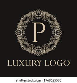 Luxury logo. Premium elegant initial letter design template for restaurant, hotel, boutique, cafe, Hotel, Heraldic, Jewelry, Fashion and other business