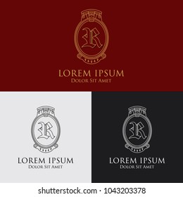Luxury logo with "R" monogram
