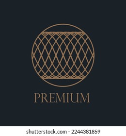 Luxury logo with random line concept, golden lines logo vector pattern lines logo