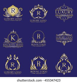 conjunto de logotipos de lujo