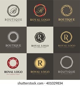 Luxury logo set. A collection of logos for products recommended luxury boutiques, hotels, cosmetics, SPA.