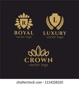 Luxury logo set. Design for Boutique, Restaurant, Fashion