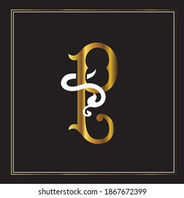 Luxury Logo set with Flourishes Calligraphic Monogram design for Premium brand identity. white and gold Letter on black
background Royal Calligraphic Beautiful Logo. Vintage Drawn Emblem