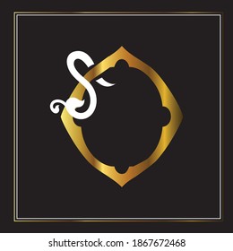 Luxury Logo set with Flourishes Calligraphic Monogram design for Premium brand identity. white and gold Letter on black
background Royal Calligraphic Beautiful Logo. Vintage Drawn Emblem