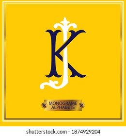 Luxury Logo set with Flourishes Calligraphic Monogram design for Premium brand identity. black and white Letter on yellow
background Royal Calligraphic Beautiful Logo. Vintage Drawn Emblem