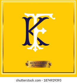 Luxury Logo set with Flourishes Calligraphic Monogram design for Premium brand identity. black and white Letter on yellow
background Royal Calligraphic Beautiful Logo. Vintage Drawn Emblem