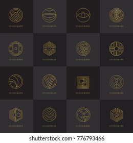 Luxury logo set with Geometric and monograms style  Vector Illustration.