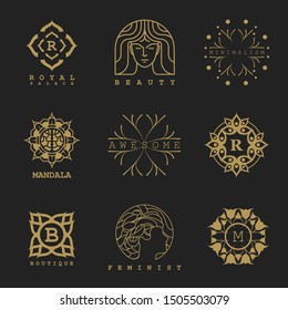 luxury logo set in vector illustration