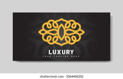 Plantilla de diseño de vectores abstracto con forma de logotipo de lujo