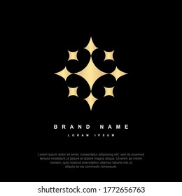 Luxury logo star, fire, sun abstract illustration