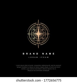 Luxus-Logo-Stern, Feuer, abstrakte Illustration