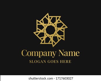 Luxury logo template for brand and company with gradient style.