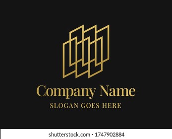 Luxury logo template for brand and company with gradient style.