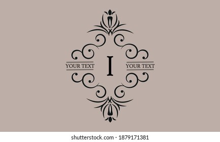 Luxury logo template for business, restaurant, boutique, hotel, jewelry, greeting cards, invitations, menus, labels, heraldry, fashion.
Premium monogram design with the letter I.