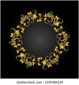 luxury logo template with circle flourish shape