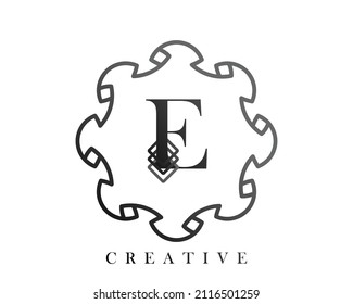 Luxury logo template design with a combination of squares in the alphabet E, perfect for the sign of your brand.