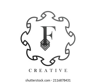 Luxury logo template design with a combination of squares in the alphabet F, perfect for the sign of your brand.