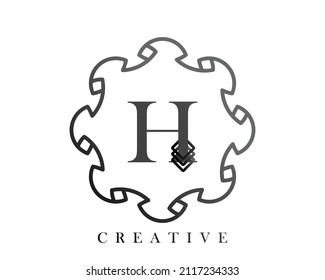 Luxuriöses Logo-Template-Design mit einer Kombination von Quadraten im Alphabet H, perfekt für das Zeichen Ihrer Marke.