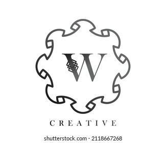 Diseño de una plantilla de logotipo de lujo con una combinación de cuadrados en el alfabeto W, perfecto para el signo de su marca.