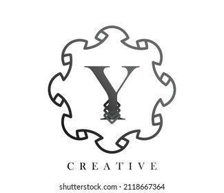 Luxury logo template design with a combination of squares in the alphabet Y, perfect for the sign of your brand.